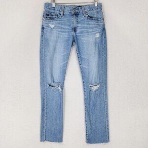 AG Adriano Goldschmied Jeans Womens 26 Nolan Relaxed Slim Ankle Distressed Denim